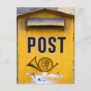 Carte Postale Boîte postale grecque jaune
