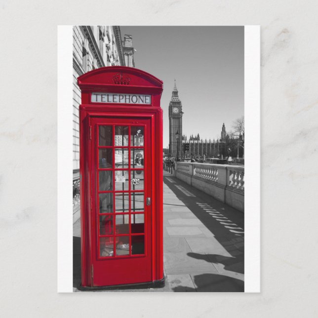 Carte Postale Boîte téléphonique Big Ben Red (Devant)