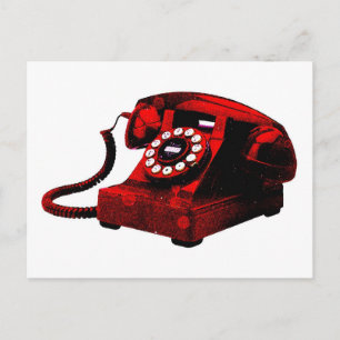 Carte Postale Boîte téléphonique Pop Art Old Desk