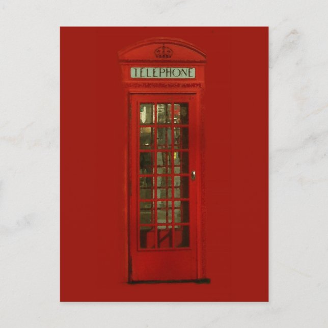 Carte Postale Boîte téléphonique rouge vintage (Devant)