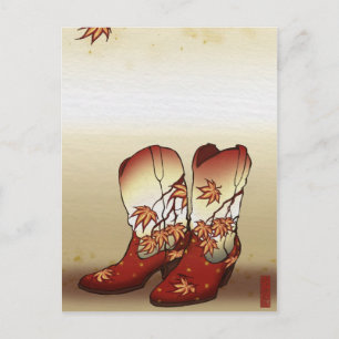 Carte Postale Boîtes automnales avec motif feuille d'érable