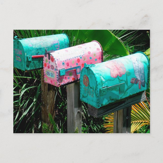 Carte Postale Boîtes aux lettres peintes à la main en Floride (Devant)