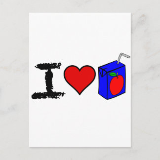 Carte Postale Boîtes de jus de coeur