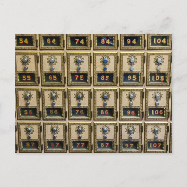 Carte Postale Boîtes de verrou combiné de poste (Devant)