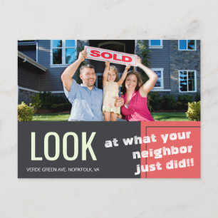 Carte Postale Bold Fun Juste vendu annonce immobilière modèle