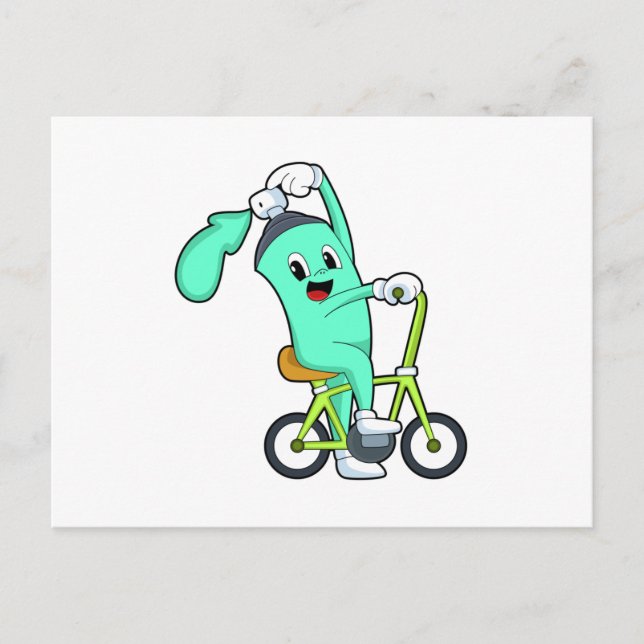 Carte Postale Bombe aérosol avec Bicyclette (Devant)