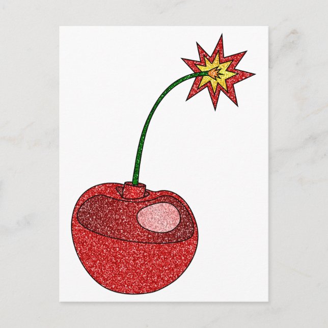 Carte Postale Bombe cerise parties scintillant (Devant)