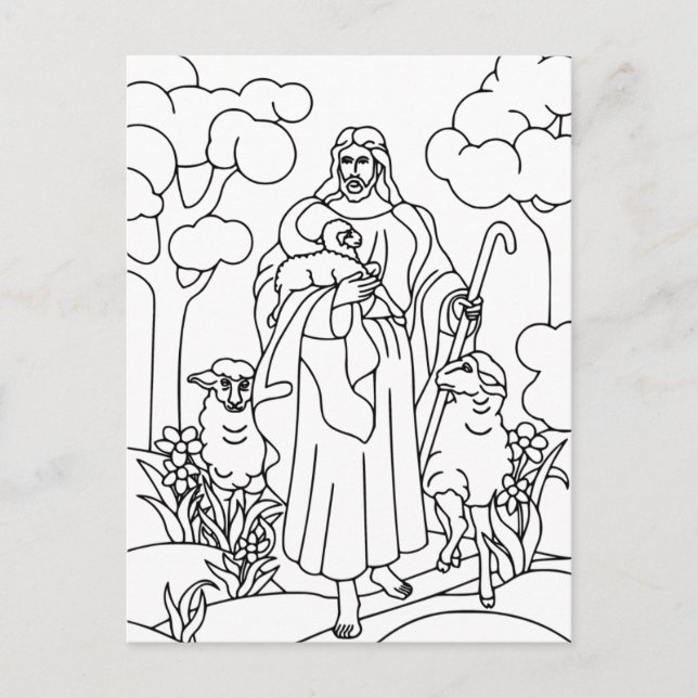 Carte Postale Bon berger Jésus (Devant)