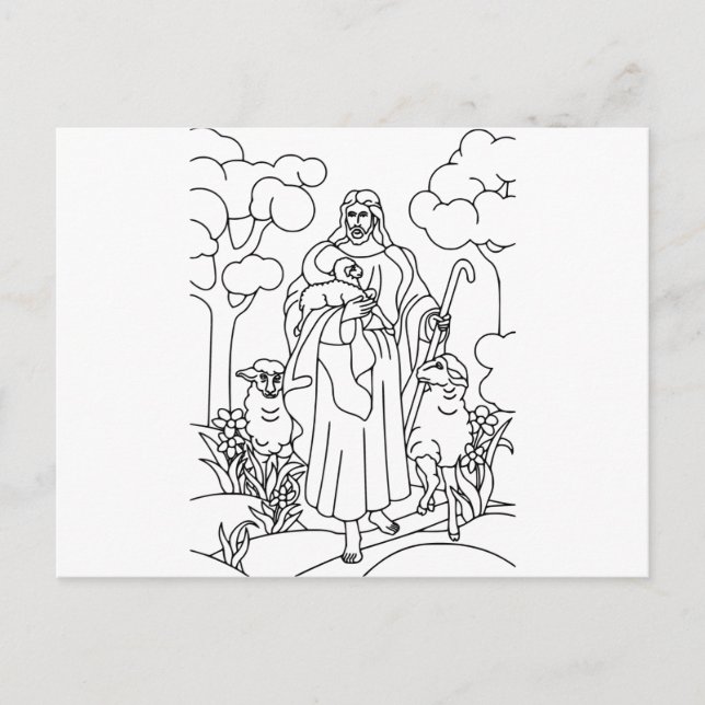 Carte Postale Bon berger Jésus (Devant)