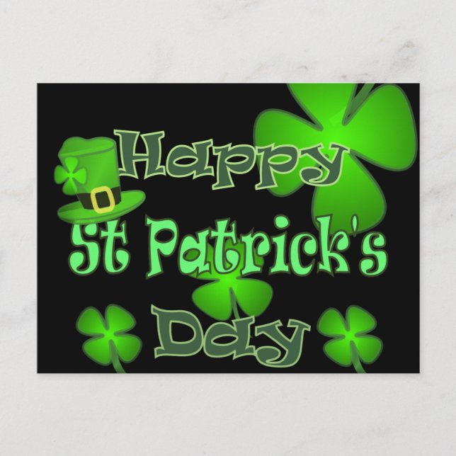 Carte Postale Bon Jour de la Saint Patrick (Devant)