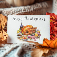 Bon thanksgiving Aquarelle diner diner