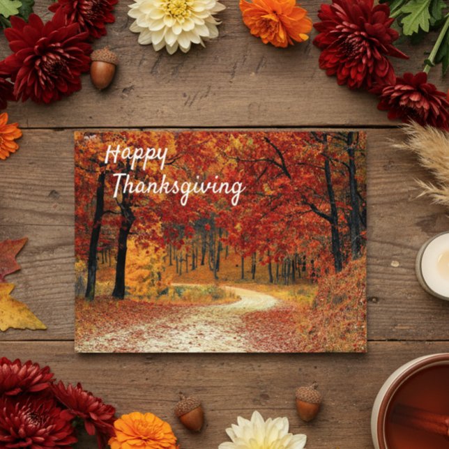 Carte Postale Bon thanksgiving Automne Paysage Scène Automne (Créateur téléchargé)