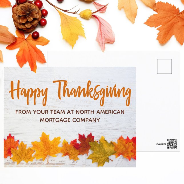 Carte Postale Bon thanksgiving Business Autumn Leaves Company (Créateur téléchargé)