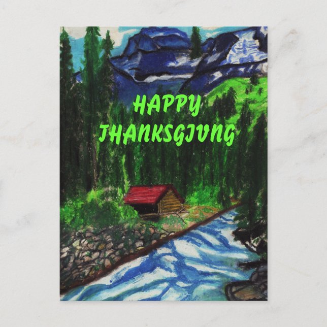 Carte postale bon thanksgiving CABINE (Devant)