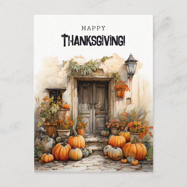 Carte Postale Bon thanksgiving Citrouille d'automne (Devant)