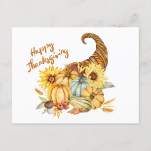 Carte Postale Bon thanksgiving Corne de Plenty avec Citrouille