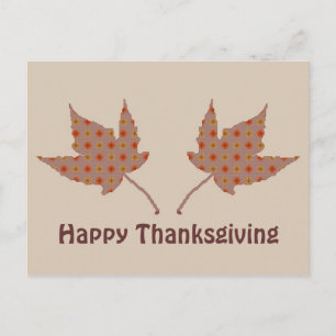 Carte postale bon thanksgiving Feuille