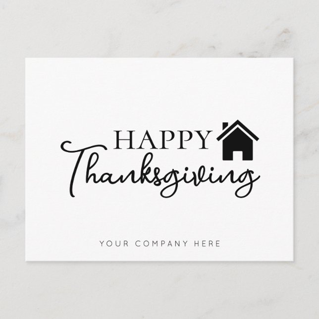 Carte Postale Bon thanksgiving immobilier (Devant)