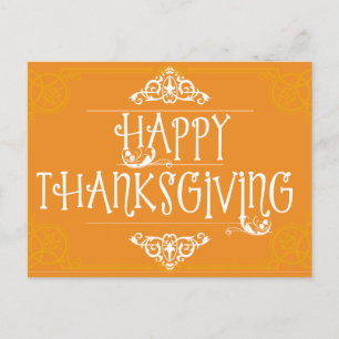 Carte postale bon thanksgiving Orange Happiness