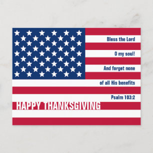 Carte Postale Bon thanksgiving Patriotique Christian USA
