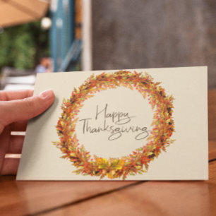Carte Postale Bon thanksgiving simple feuille d'automne
