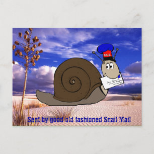 Carte Postale Bon vieux courrier d'escargot