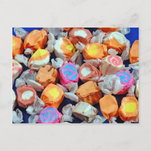 Carte Postale Bonbon au taffy enveloppé coloré