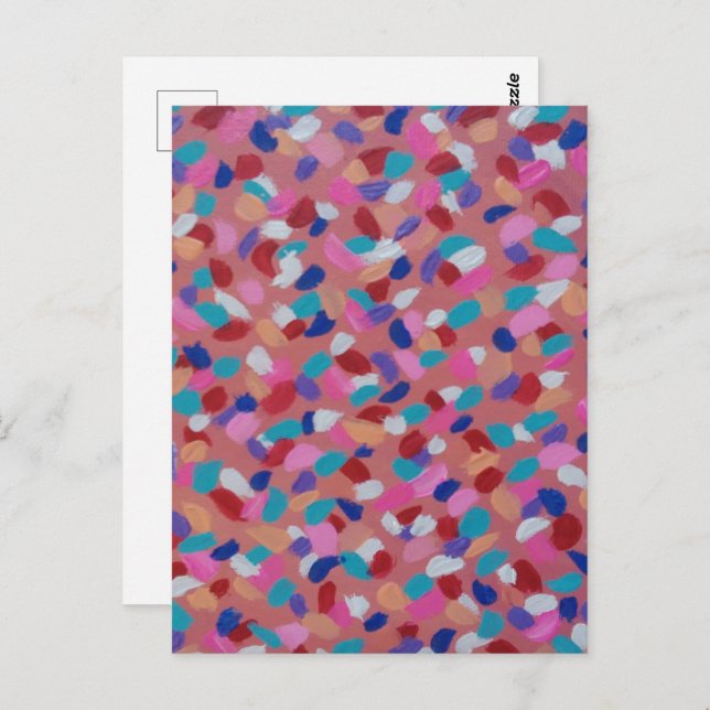 Carte Postale Bonbon en coton rose (Devant / Derrière)