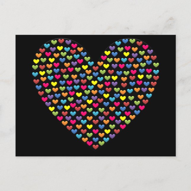 Carte Postale BonBon Rainbow Love Hearts (Devant)