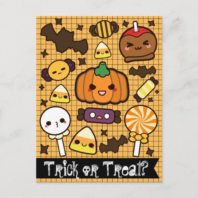 Carte Postale Bonbons d'Halloween (Devant)