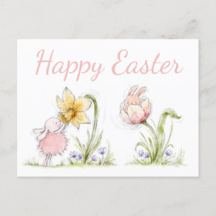 Carte Postale Boncs de Pâques et Daffodique