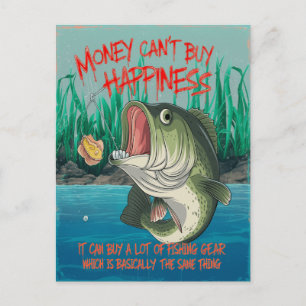 Carte Postale Bonheur de la pêche au bar