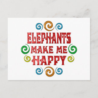 Carte Postale Bonheur des éléphants