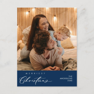 Carte Postale Bonheur Salutation Merriest Christmas Family Photo