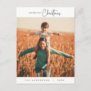 Carte Postale Bonheur Salutation Merriest Christmas Family Photo