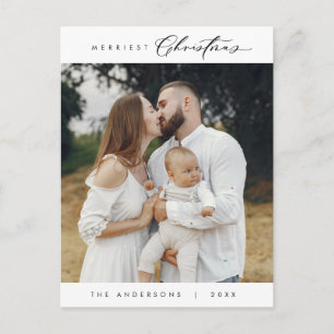 Carte Postale Bonheur Salutation Merriest Christmas Family Photo