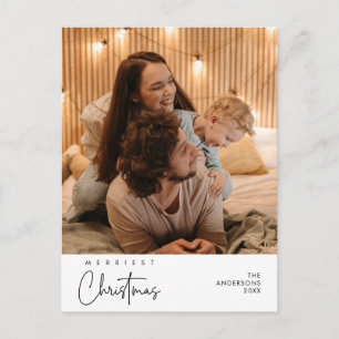 Carte Postale Bonheur Salutation Merriest Christmas Family Photo