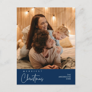 Carte Postale Bonheur Salutation Merriest Christmas Family Photo