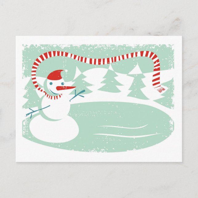 Carte Postale bonhomme de neige (Devant)