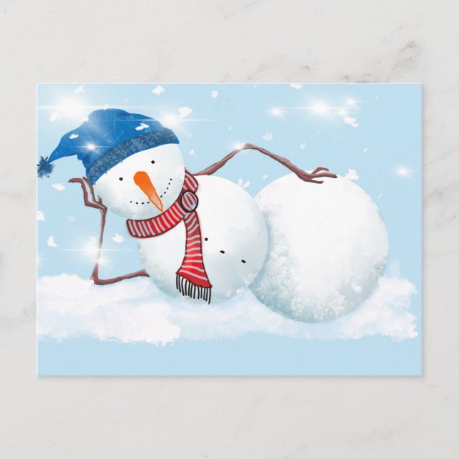 Carte Postale Bonhomme de neige (Devant)