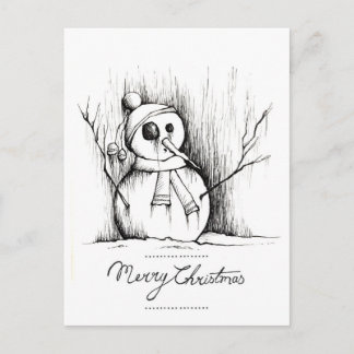 Carte Postale bonhomme de neige