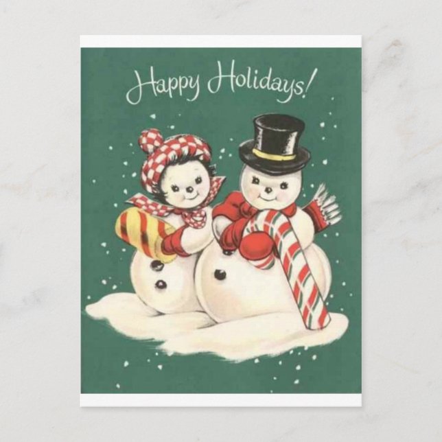 Carte Postale Bonhomme de neige (Devant)
