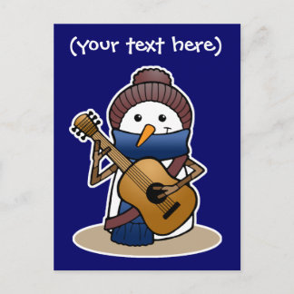 Carte Postale Bonhomme de neige avec la guitare