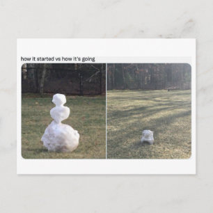 Carte Postale Bonhomme de neige Comment ça a commencé vs Comment