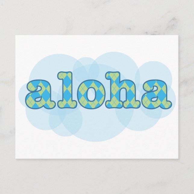 Carte Postale Bonjour à Hawaiian - Aloha avec motif Jacquard (Devant)