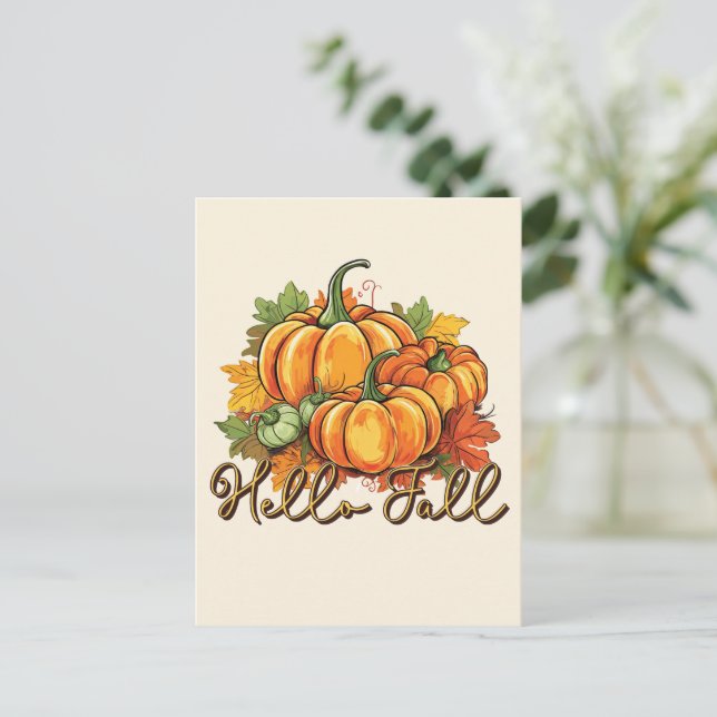 Carte Postale Bonjour automne (Debout devant)