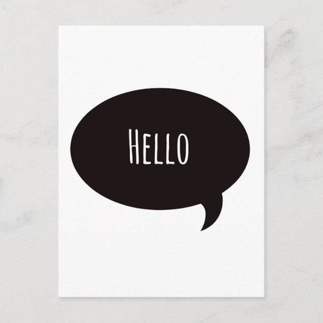Carte Postale Bonjour citation dans une bulle de dialogue (Devant)