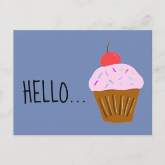 Carte Postale Bonjour cupcake