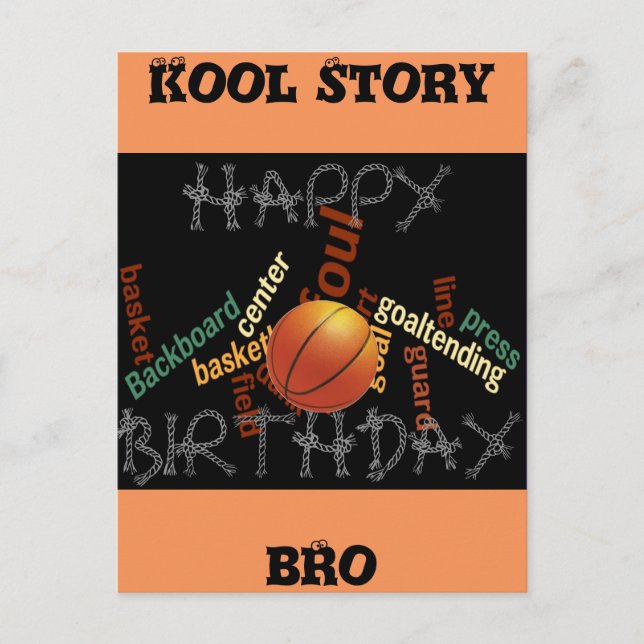 Carte Postale BONJOUR D'ANNIVERSAIRE cool Histoire Bro Basketbal (Devant)