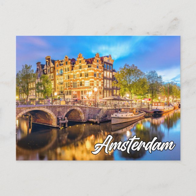 Carte Postale Bonjour De Belle Amsterdam, Pays-Bas (Devant)